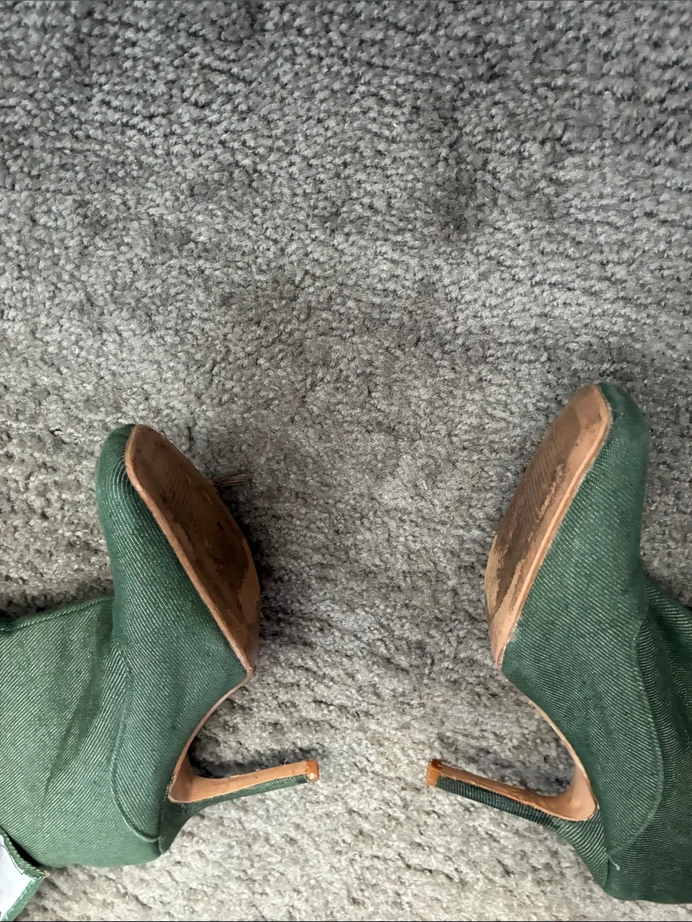 Women’s Olive Green Over-the-Knee Stiletto Boots with pockets